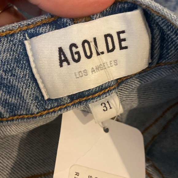 Agolde Riley Distressed Straight Leg Jeans Whiplash A056B-1255 Sz 31 NEW - Picture 5 of 7